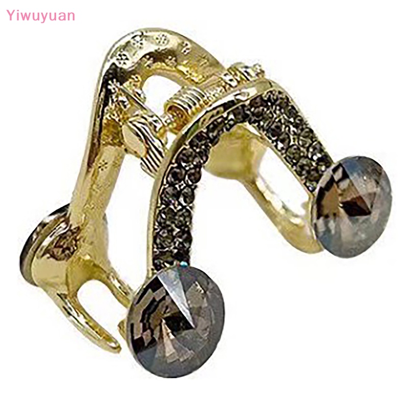 < Yiwuyuan > Kẹp Tóc Mini Hình Chữ V Đính Đá Và Ngọc Trai Bằng Kim Loại Mới