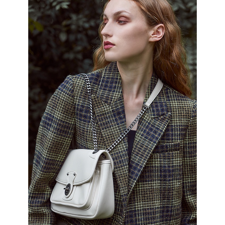 Túi Đeo Vai Hình Vuông Cỡ Lớn Phối Dây Đeo Sợi Xích Thời Trang