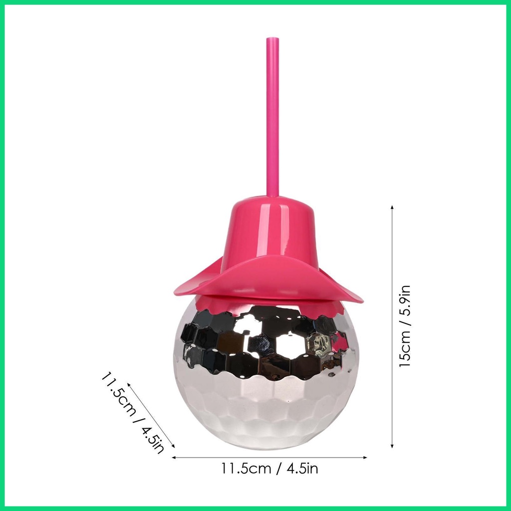 Cốc Cao Bồi Disco Có Nắp Và Ống Hút Kim Tuyến Vui Nhộn Tái Sử Dụng Được Cho jiwvn Jwvn