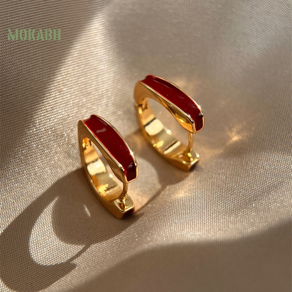 1 Đôi Bông Tai Mạ Điện Bóng Cao Sang Trọng Thoải Mái Dành Cho Nữ