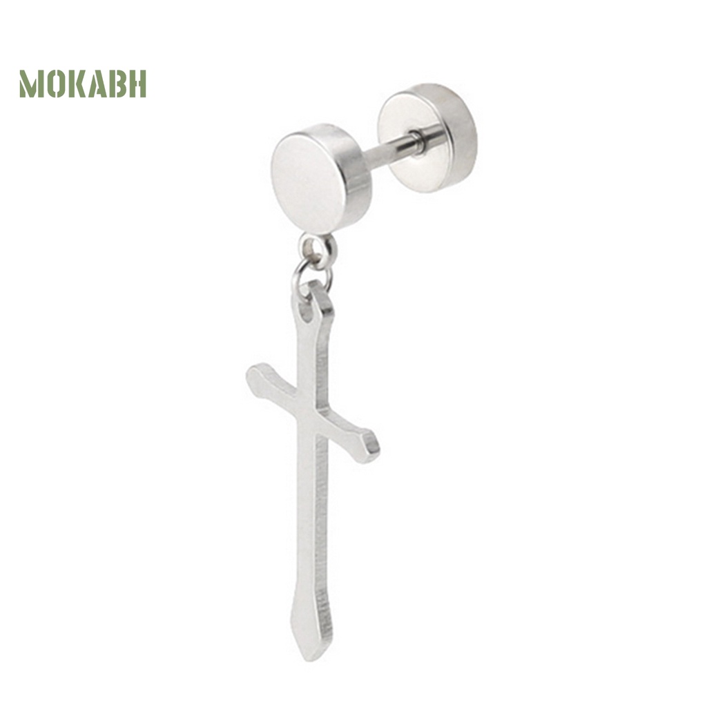 1 Khuyên Tai Hình Quả Tạ Bằng Thép Titan Tinh Tế