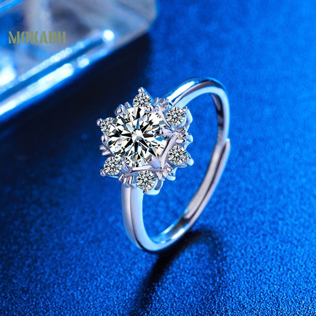 [Mới] Nhẫn Đồng Đính Đá Zircon Hình Bông Tuyết Trang Nhã Dành Cho Nữ