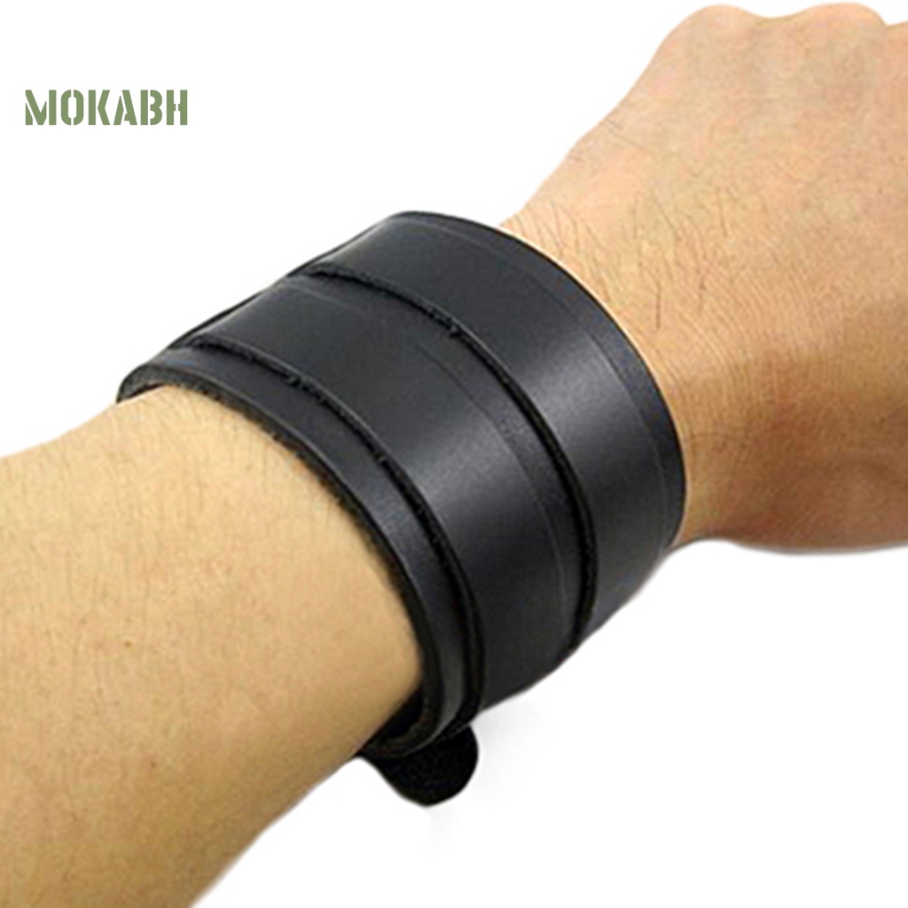 Vòng Tay Giả Da 2 Lớp Bản Rộng Tùy Chỉnh Thời Trang Cho Nam