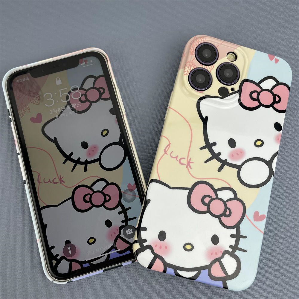 Ốp Điện Thoại Cứng Họa Tiết Hello Kitty Dễ Thương Cho Iphone 14Pro 11iPhone13 xr 8P7 12 max 390X