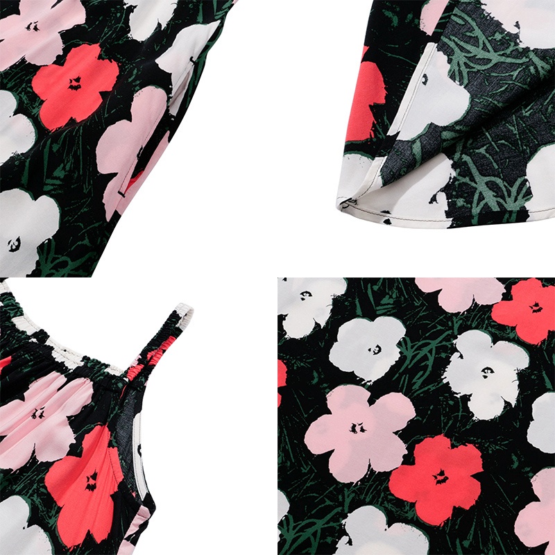 Đầm Hai Dây In Họa Tiết Thời Trang Mùa Hè Hàn Quốc Cho Bé Gái