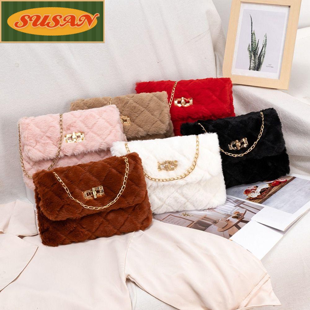 Túi Đeo Chéo Giả Lông Mềm Thời Trang Cho Nữ