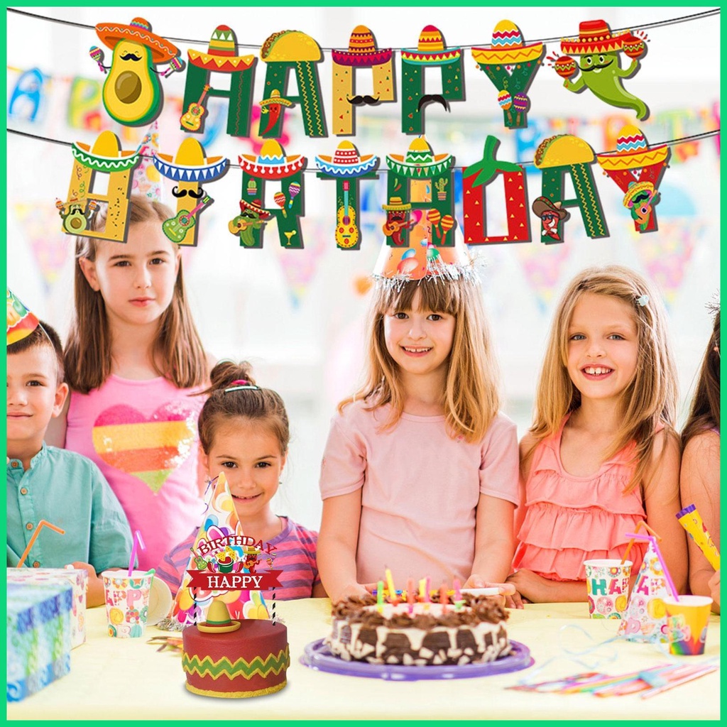 Set 31 Bong Bóng Nhiều Màu Trang Trí Tiệc Chủ Đề Fiesta Mexico