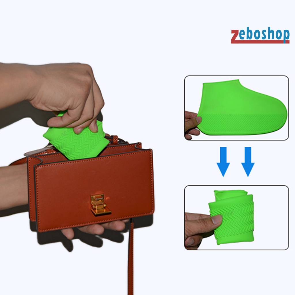 1 Cặp Vỏ Bọc Giày Đi Mưa Unisex Bằng Silicon Chống Nước Chống Trượt Có Thể Tái Sử Dụng