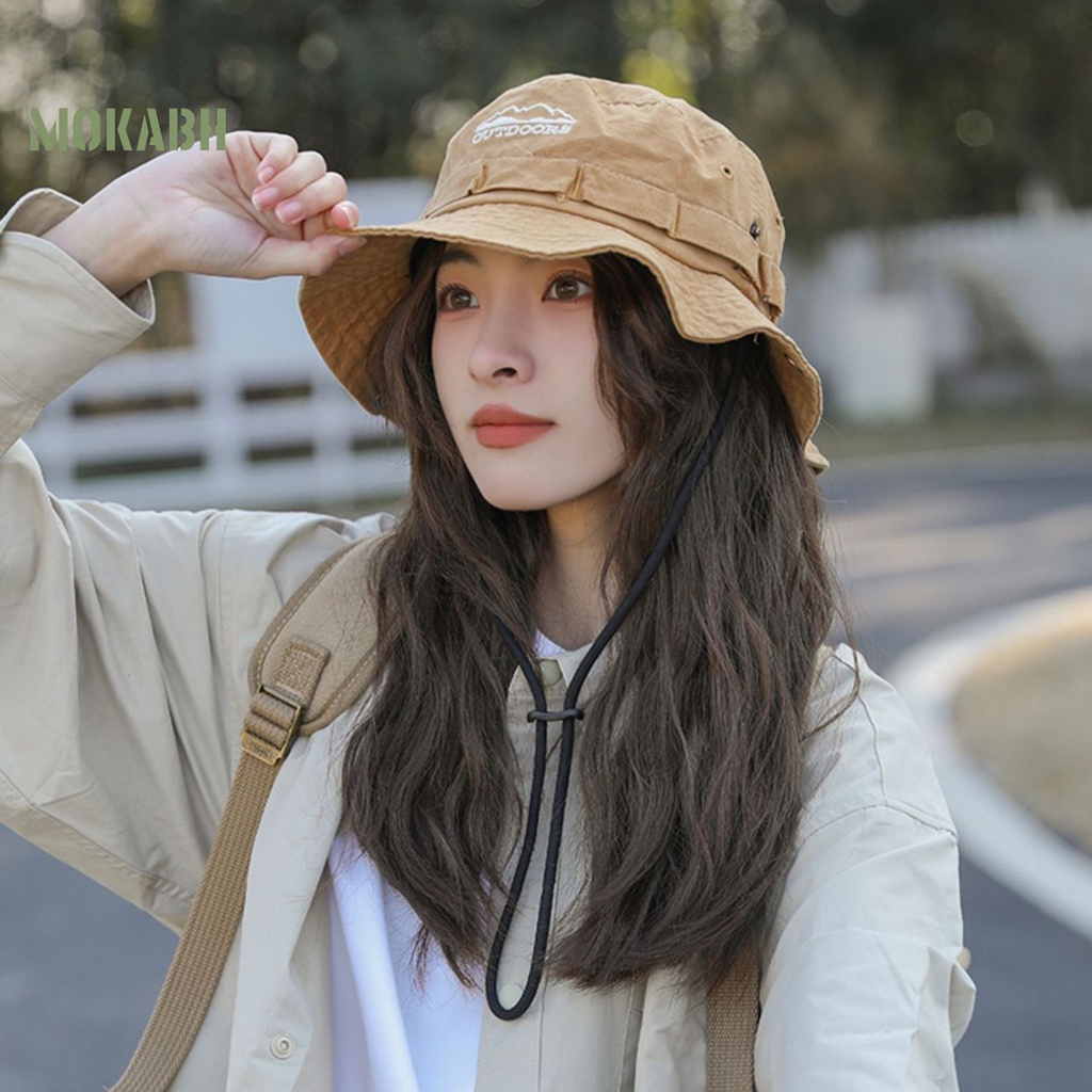 Nón Vành Tròn Màu Trơn Thoáng Khí Chống Tia UV Mềm Mại Phong Cách Nhật Bản