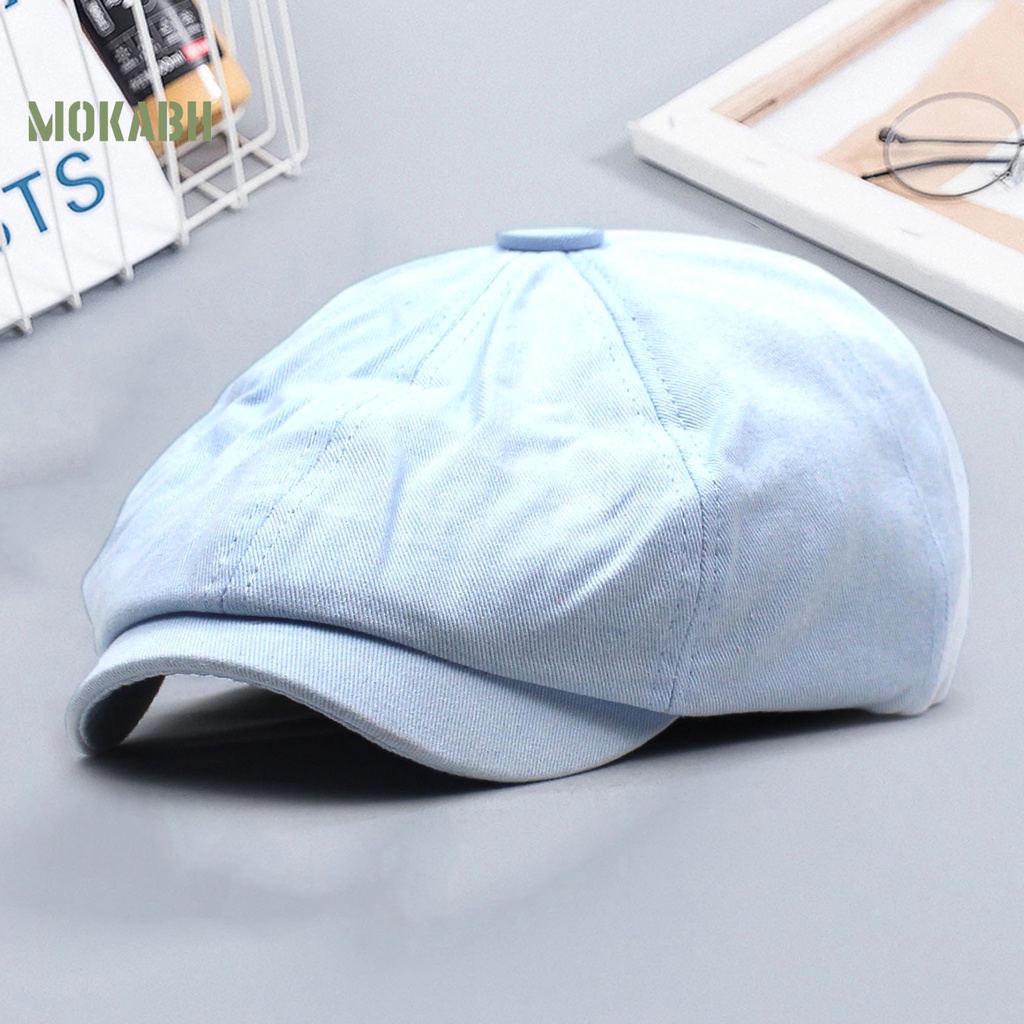 [Mok Abh] Mũ Lưỡi Trai Màu Trơn Co Giãn Phong Cách Vintage Có Thể Điều Chỉnh Kích Thước