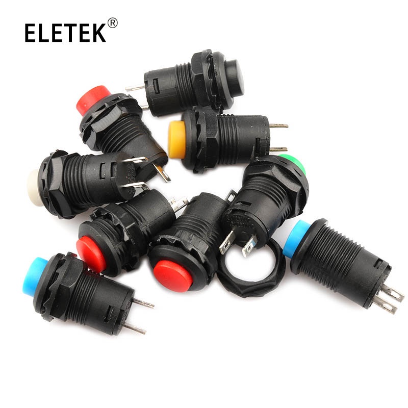 Set 5 Công Tắc Nhấn / Tắt Tự Khóa DS427 DS428 12mm 3A / 125VAC 1.5A / 250VAC DS-427 DS-428