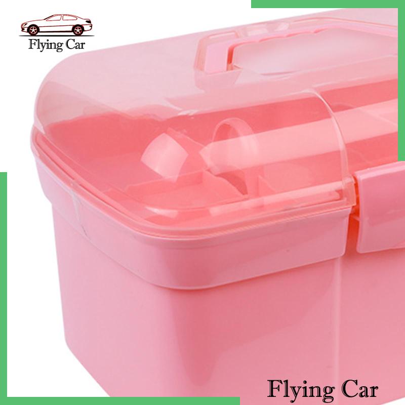 [Lzdjfmy2] Hộp Đựng Dụng Cụ 2 Tầng Có Tay Cầm Nhỏ Gọn Cho Phòng Ngủ / Khách Sạn