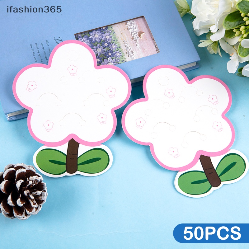 Set 50 Thẻ Giấy Hình Hoa Làm Kẹp Tóc Trang Sức Thủ Công DIY