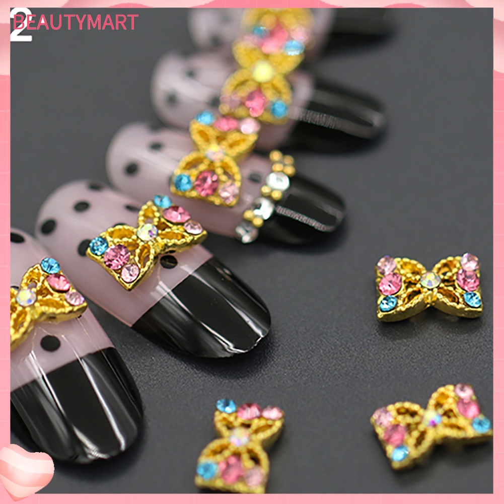 Set 10 Hạt Đá 3D Bằng Hợp Kim Dùng Trang Trí Móng Nghệ Thuật DIY