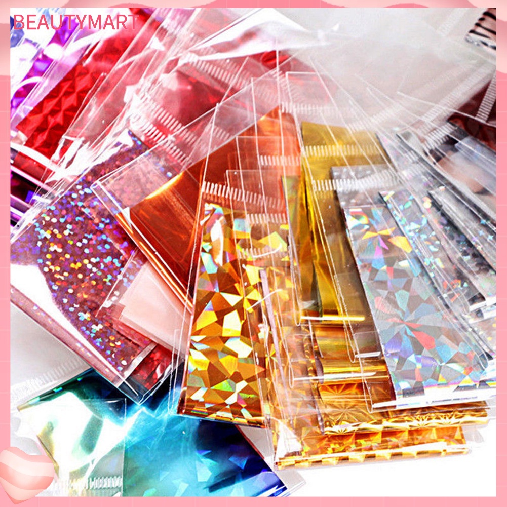 Bộ 20 Miếng Dán Lá Nhôm Trang Trí Móng Tay Nghệ Thuật DIY