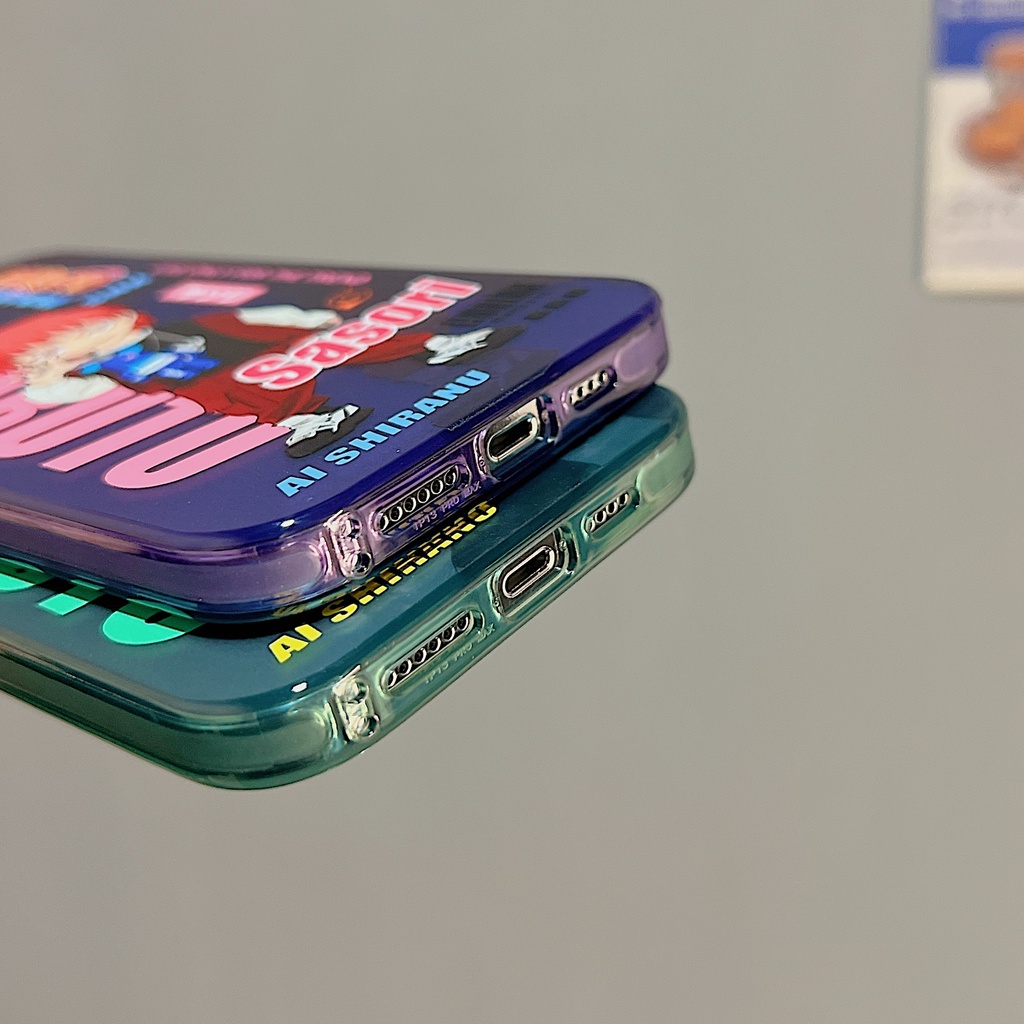 Ốp Điện Thoại TPU Dẻo Trong Suốt Họa Tiết Hoạt Hình Hai Mặt Chống Sốc Cho iPhone 11 13 12 14 Pro Max