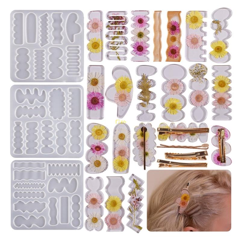 Khuôn Silicone Bóng Làm Kẹp Tóc Hình Dạng Không Đều DIY