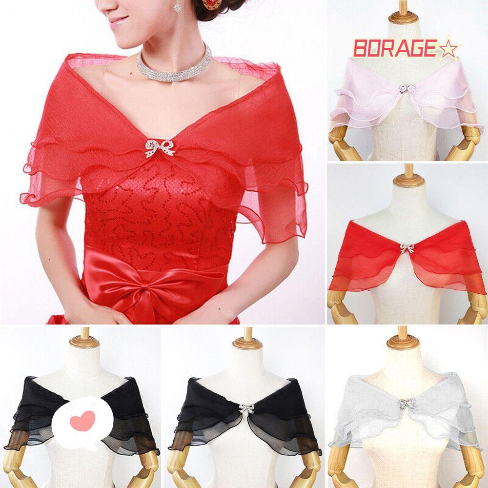 Borag Khăn Choàng Voan Phối Ren Sang Trọng Cho Cô Dâu