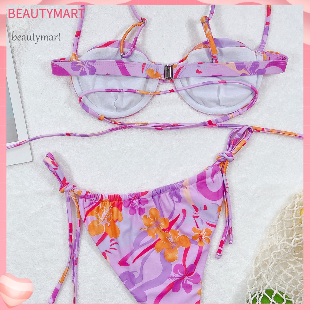 Bộ Đồ Bơi Hai Mảnh Buộc Dây Bằng Nilon Thời Trang Quyến Rũ Cho Nữ
