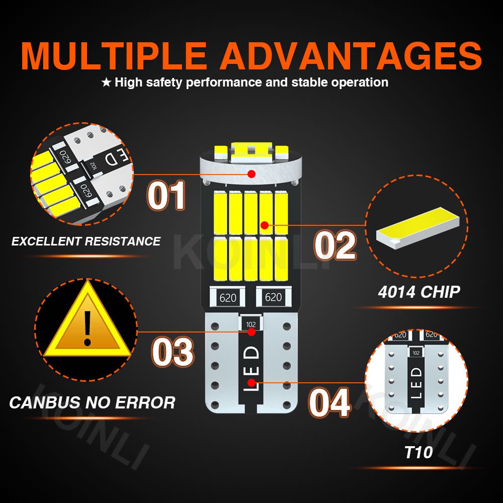 Đèn Led T10 Festoon 28MM 31MM 36MM 39MM 41MM W5W 26SMD 4014 Gắn Biển Số Xe Hơi Xe Máy