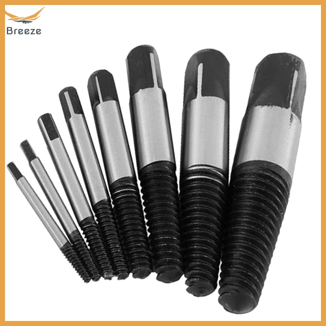 Set 8 Mũi Khoan Tháo Gỡ Ốc Vít Hư Hỏng Bằng Thép Carbon Độ Cứng Cao