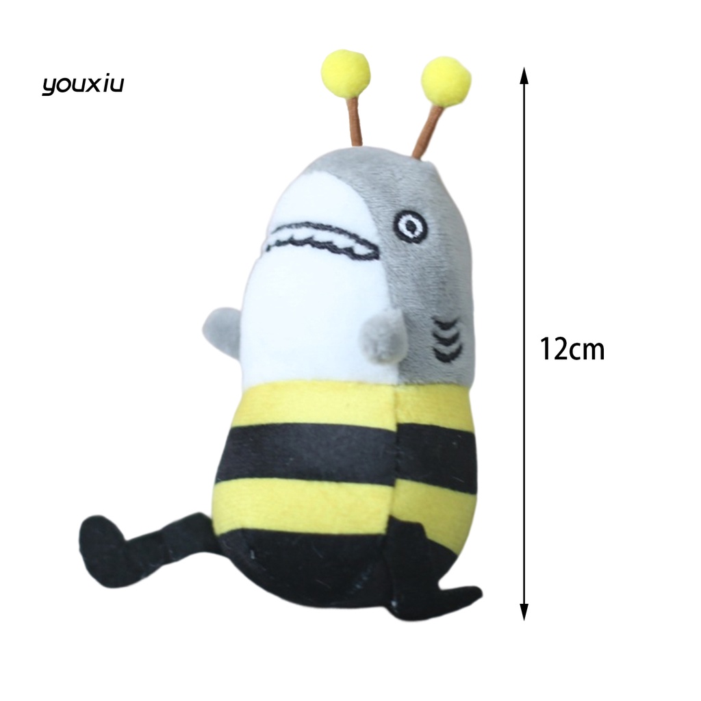 Đồ chơi nhồi bông Hình Cá Mập / Dưa Hấu / Ong Hoạt Hình 12cm Trang Trí Ba Lô