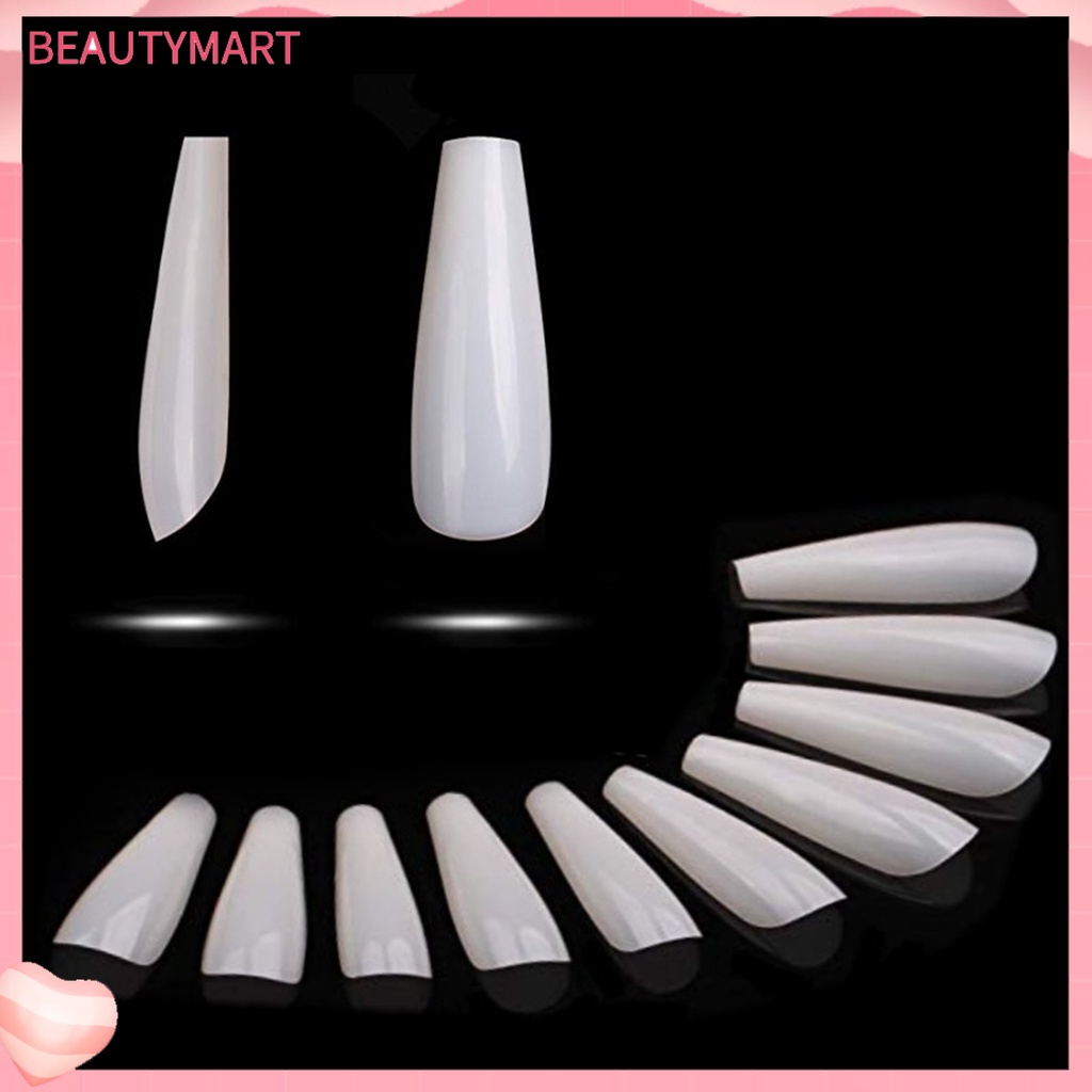 Bộ 100 Móng Tay Giả Trong Mờ Không Cần Keo Dán Thời Trang