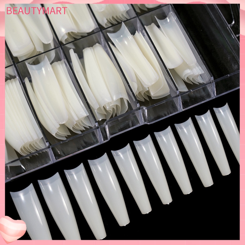 Set 100 Móng Tay Giả Đầu Nhọn Gọn Nhẹ Chống Gãy Có Thể Tái Sử Dụng