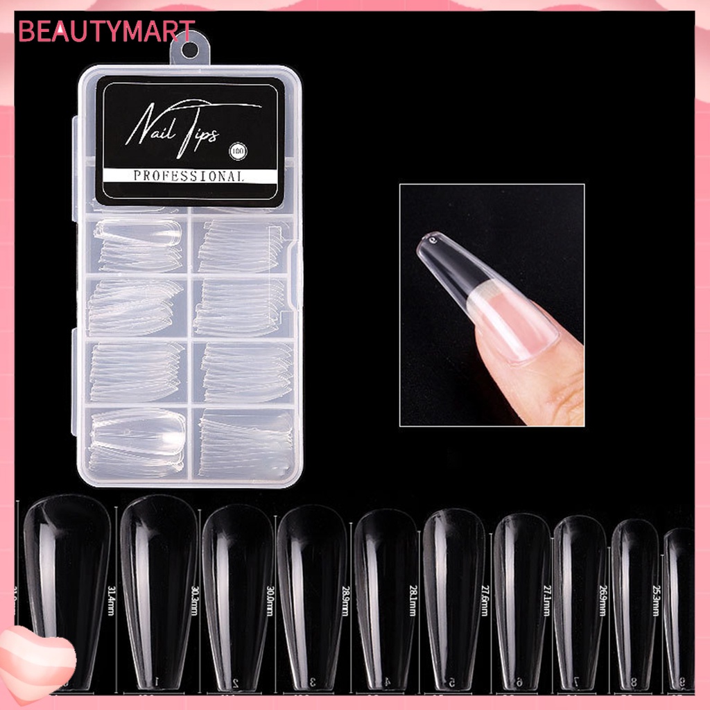 Hộp 100 Móng Tay Giả Trong Suốt Tái Sử Dụng Linh Hoạt Cho Nữ