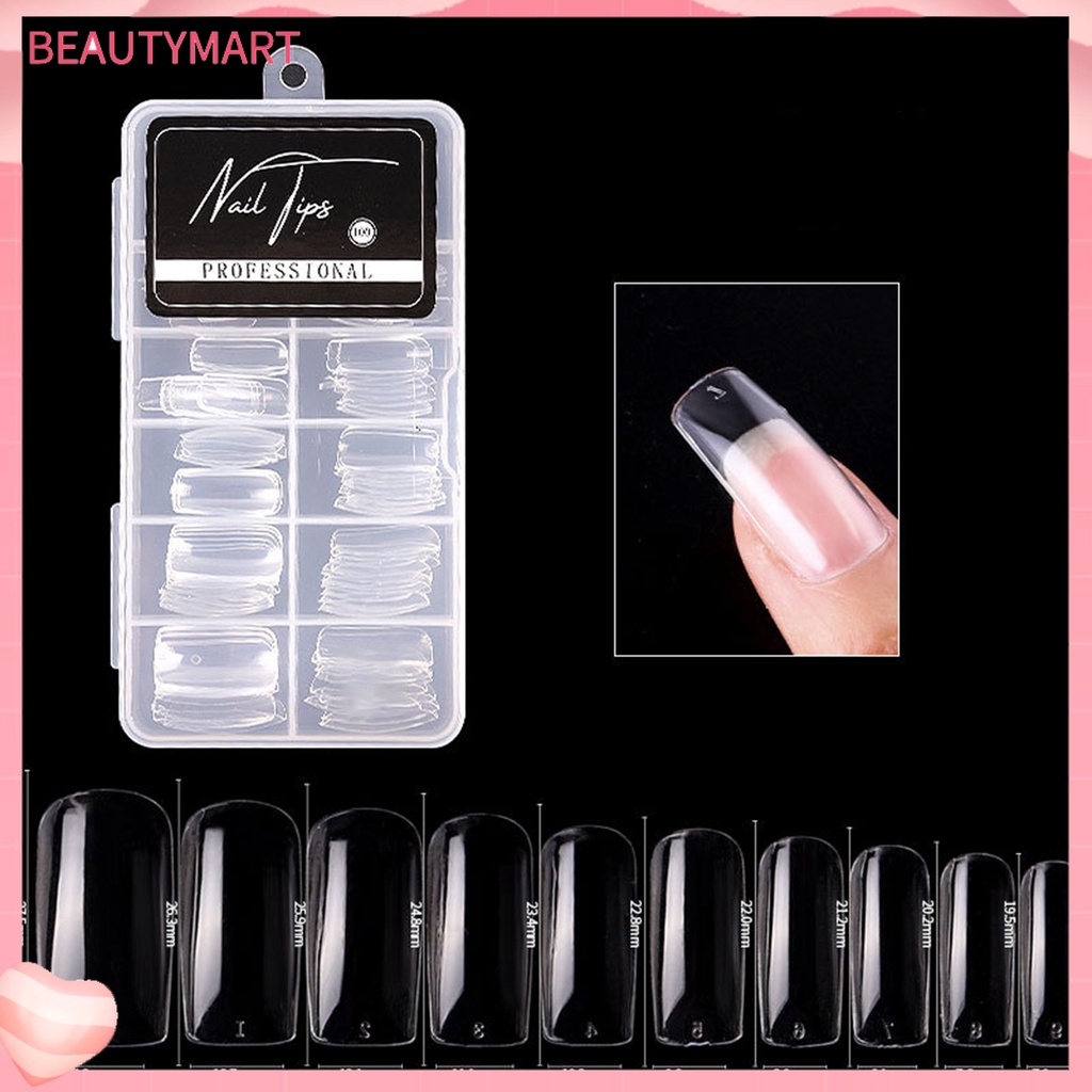 Hộp 100 Móng Tay Giả Trong Suốt Tái Sử Dụng Linh Hoạt Cho Nữ