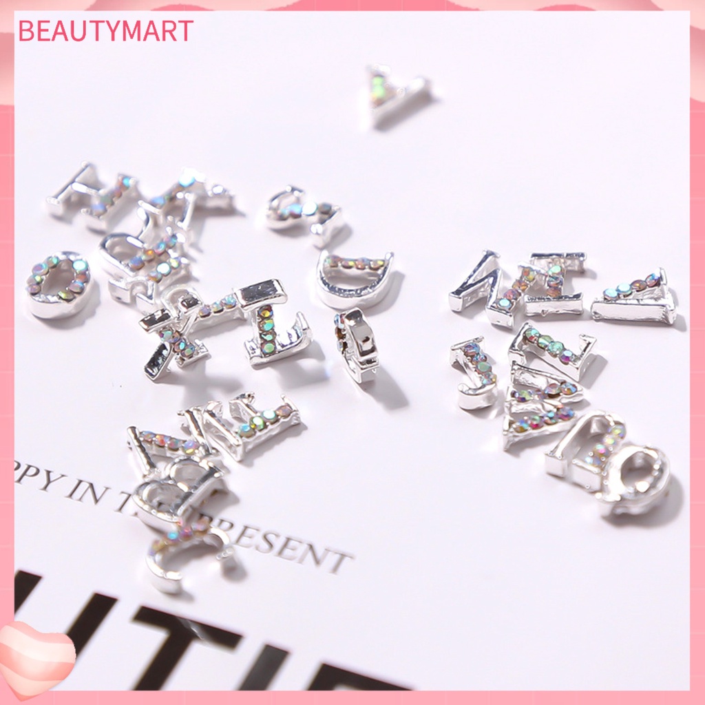 Set 26 Đinh Tán Chữ Tiếng Anh Đính Đá Trang Trí Móng Tay Chống Mài Mòn Dễ Dàng Tẩy Rửa Cho Salon