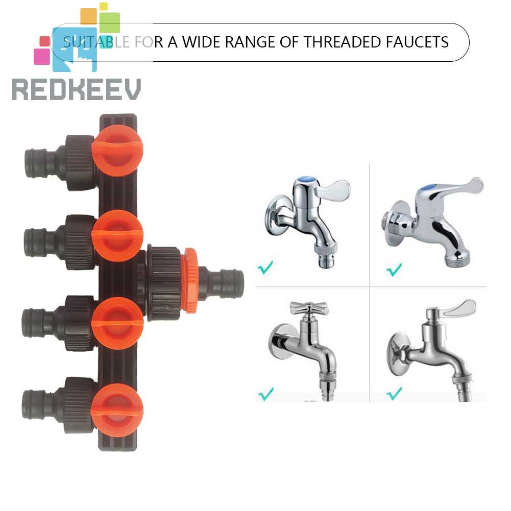 Dụng Cụ Chia Ống Nước 4 Chiều Tháo Rời Được Tiện Lợi Dành Cho Vườn Nhà