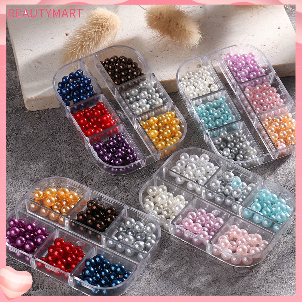 1 Hộp Hạt Ngọc Trai 3D Bằng ABS Dùng Trang Trí Móng Tay Nghệ Thuật