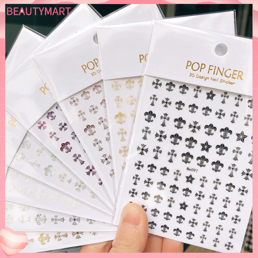 Miếng Dán Trang Trí Móng Tay Hình Chữ Thập DIY