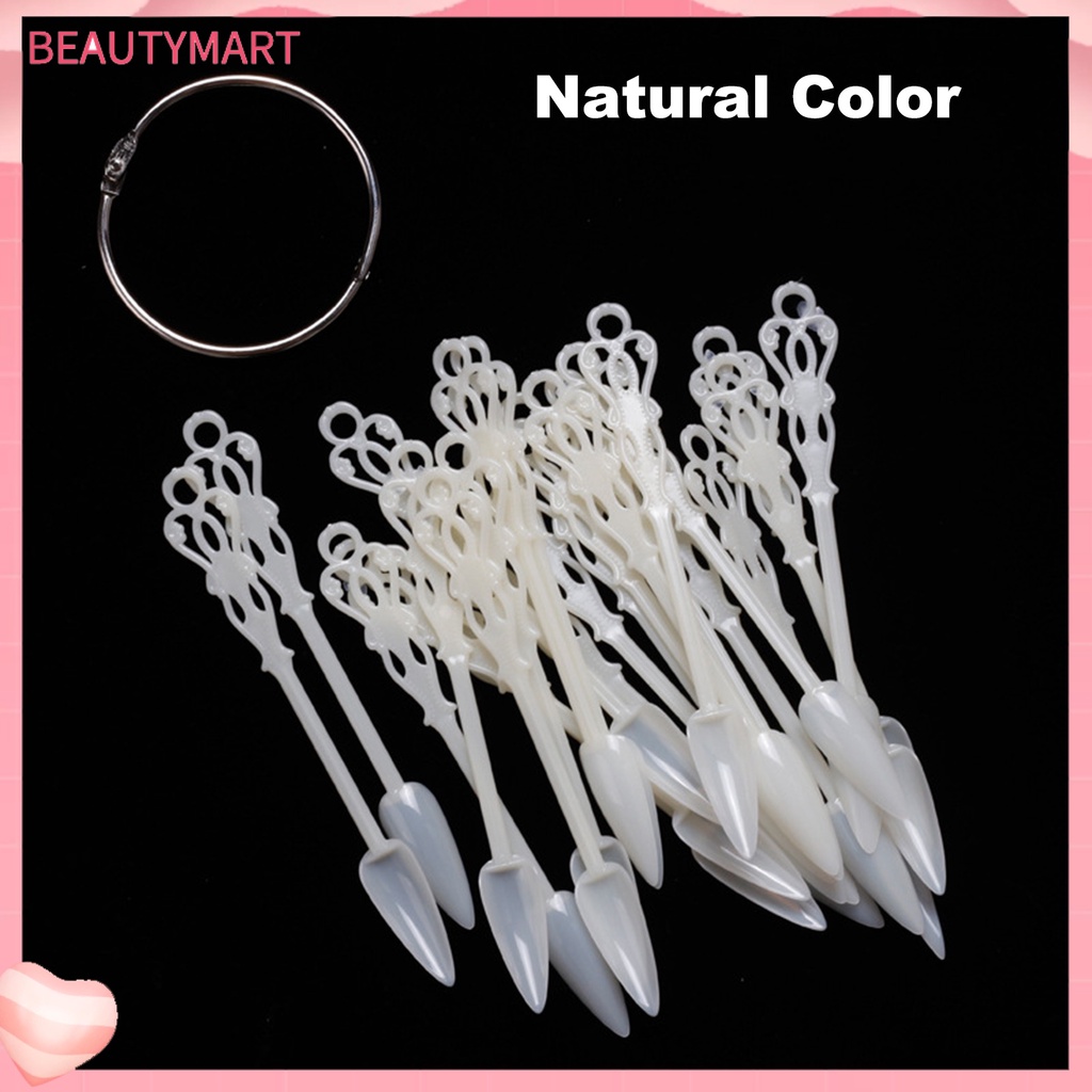 Set 24 Móng Tay Giả Trong Suốt Có Khóa Cài Hình Quạt Luyện Tập Làm Móng Nghệ Thuật