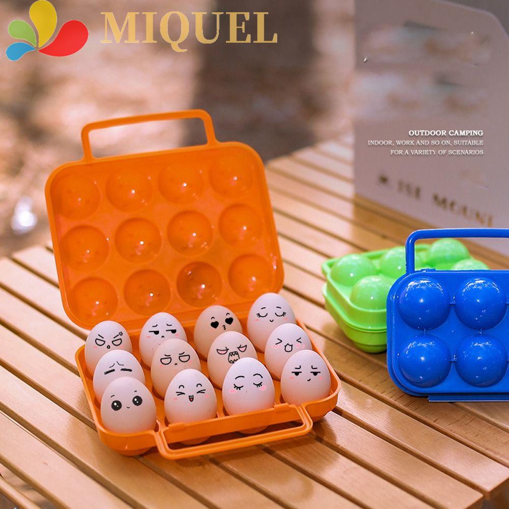 Hộp Đựng Trứng 6 / 12 Ngăn Bằng Nhựa Tiện Dụng Khi Đi Cắm Trại Giá Đỡ