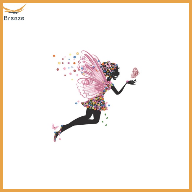 Miếng Dán Công Tắc Trang Trí Hình Cánh Bướm / Cô Gái Hoạt Hình Dạ Quang Phát Sáng Trong Bóng Tối