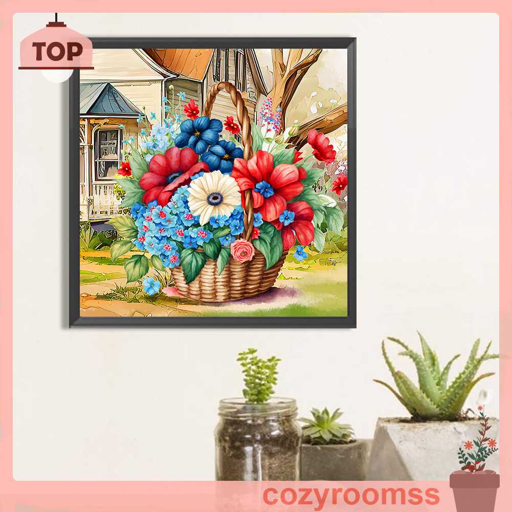 Tranh Đính Đá Kim Cương Toàn Bộ 5D DIY Hình Vẽ Hoa Trang Trí Nhà Cửa