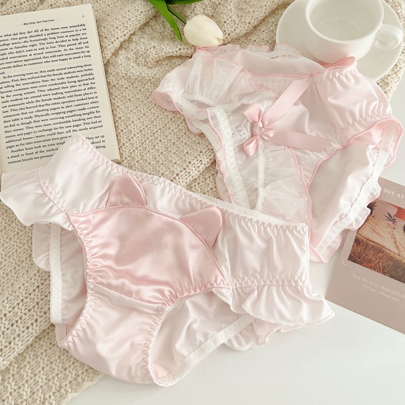 Quần Lót Hình Tai Mèo Màu Hồng Dễ Thương Phong Cách lolita Nhật Bản Cho Nữ