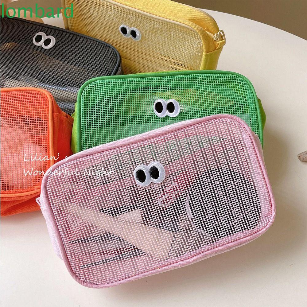 Túi Lưới Đựng Mỹ Phẩm / Đồ Vệ Sinh Cá Nhân In Họa Tiết Mắt Dễ Thương Có Khóa Kéo Cho Nam Nữ