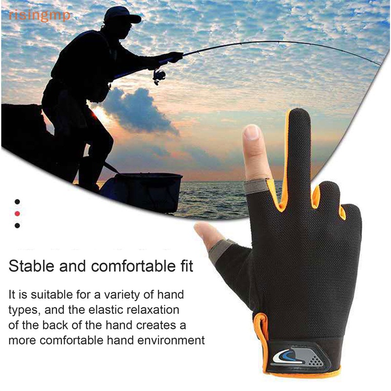 1 Đôi Găng Tay Câu Cá Hai Ngón Chống Trượt Thoáng Khí