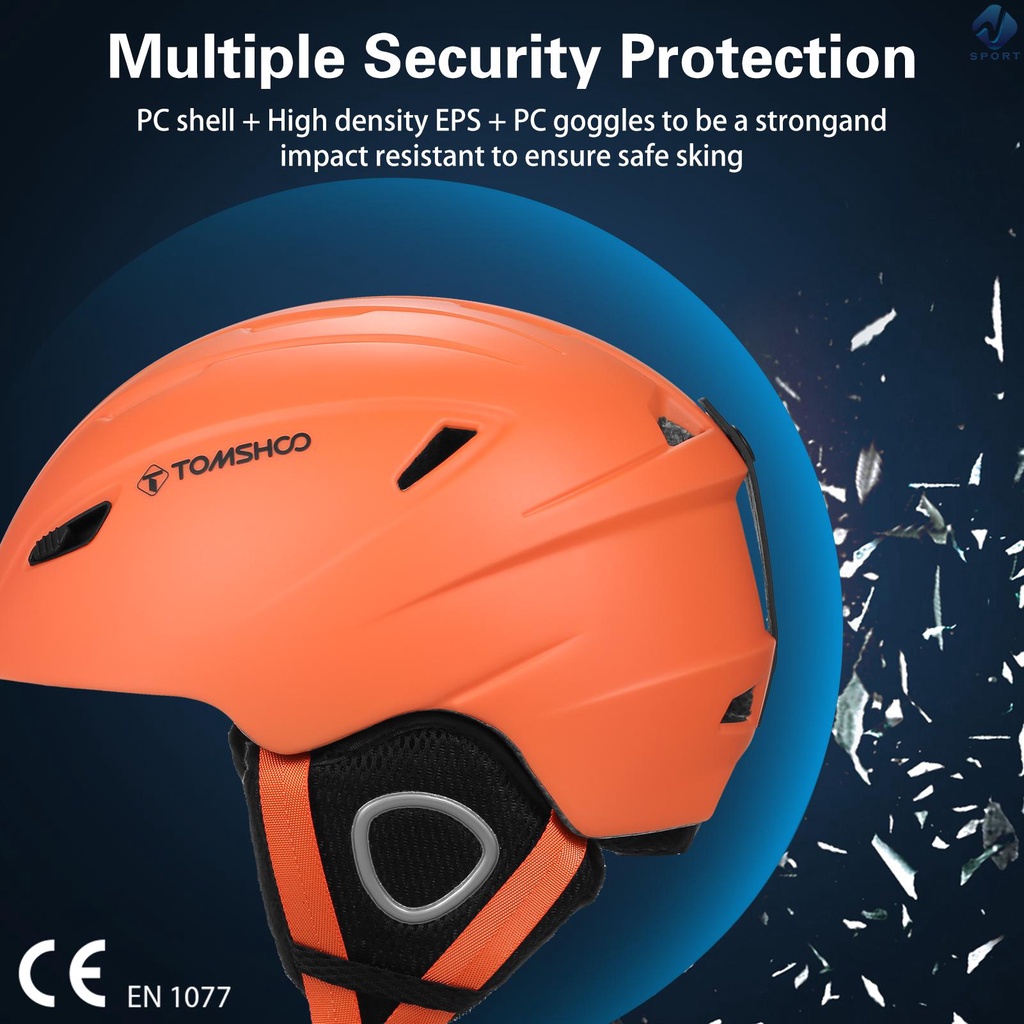 Mũ Bảo Hiểm Trượt Tuyết Kèm Miếng Lót Tai Có Thể Tháo Rời