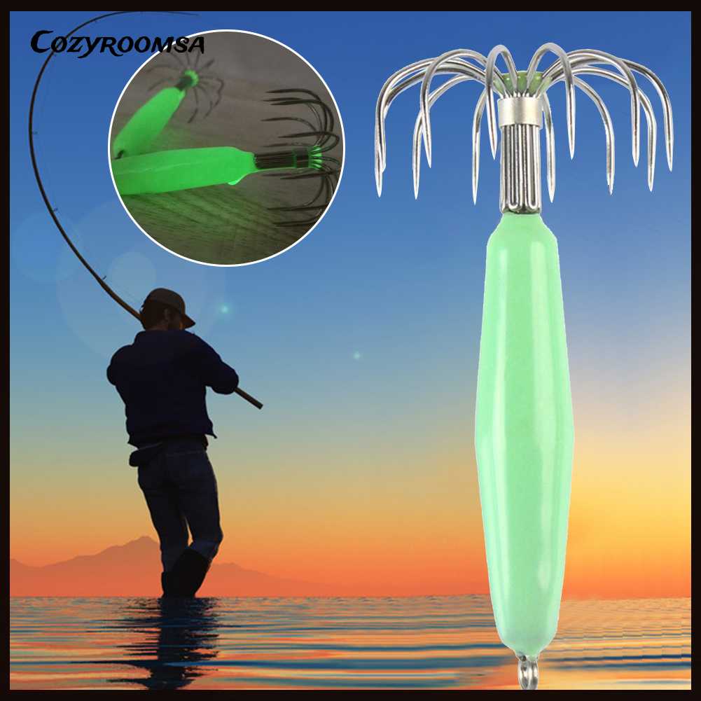 Bộ 12 Móc Câu Hình Con Mực Phát Quang