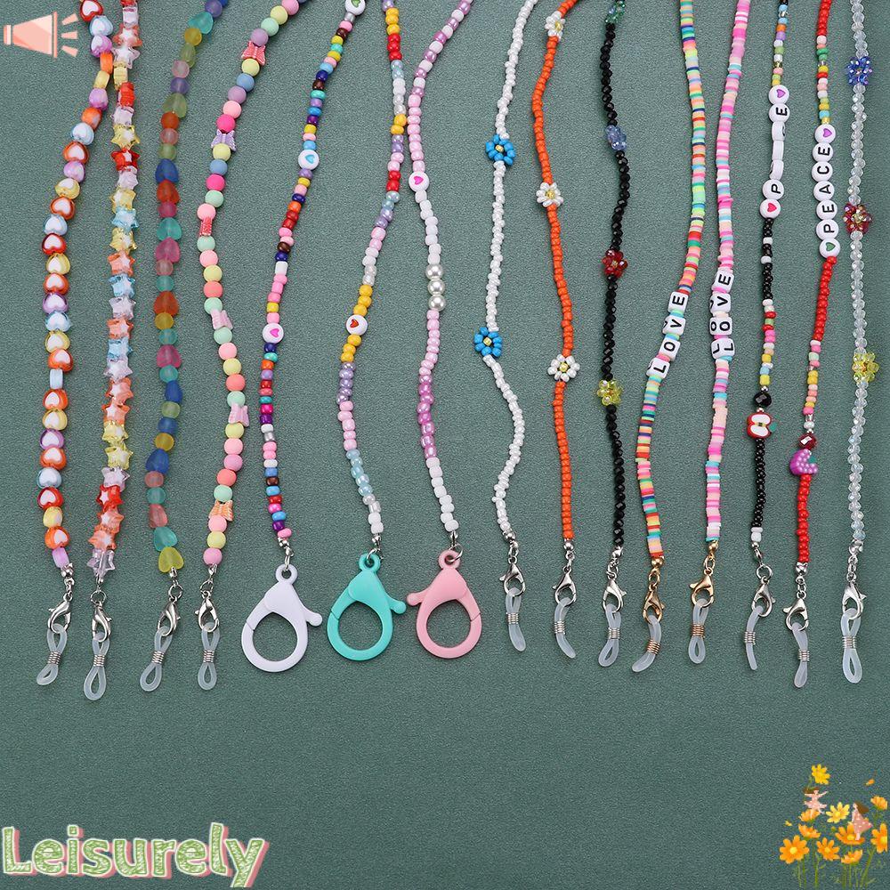 Dây Đeo Giữ Mắt Kính Đính Hạt Chữ Nhiều Màu Thoải Mái