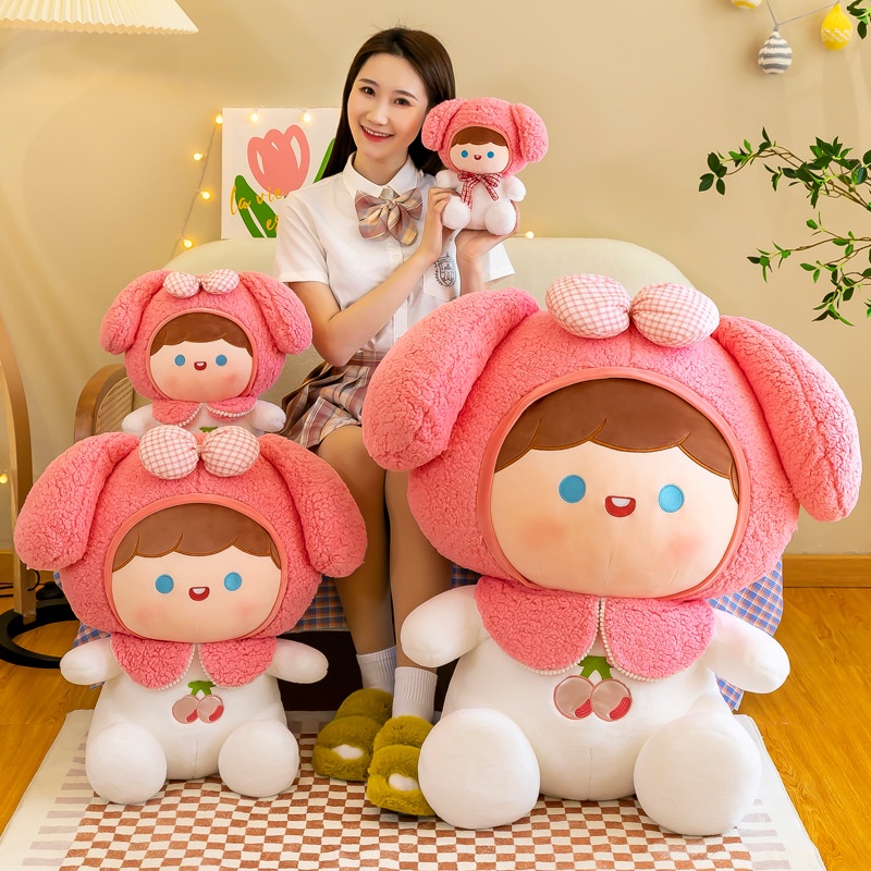 Búp Bê Nhồi Bông Hình Thỏ Và Hoa Quả Dễ Thương Cho Bé