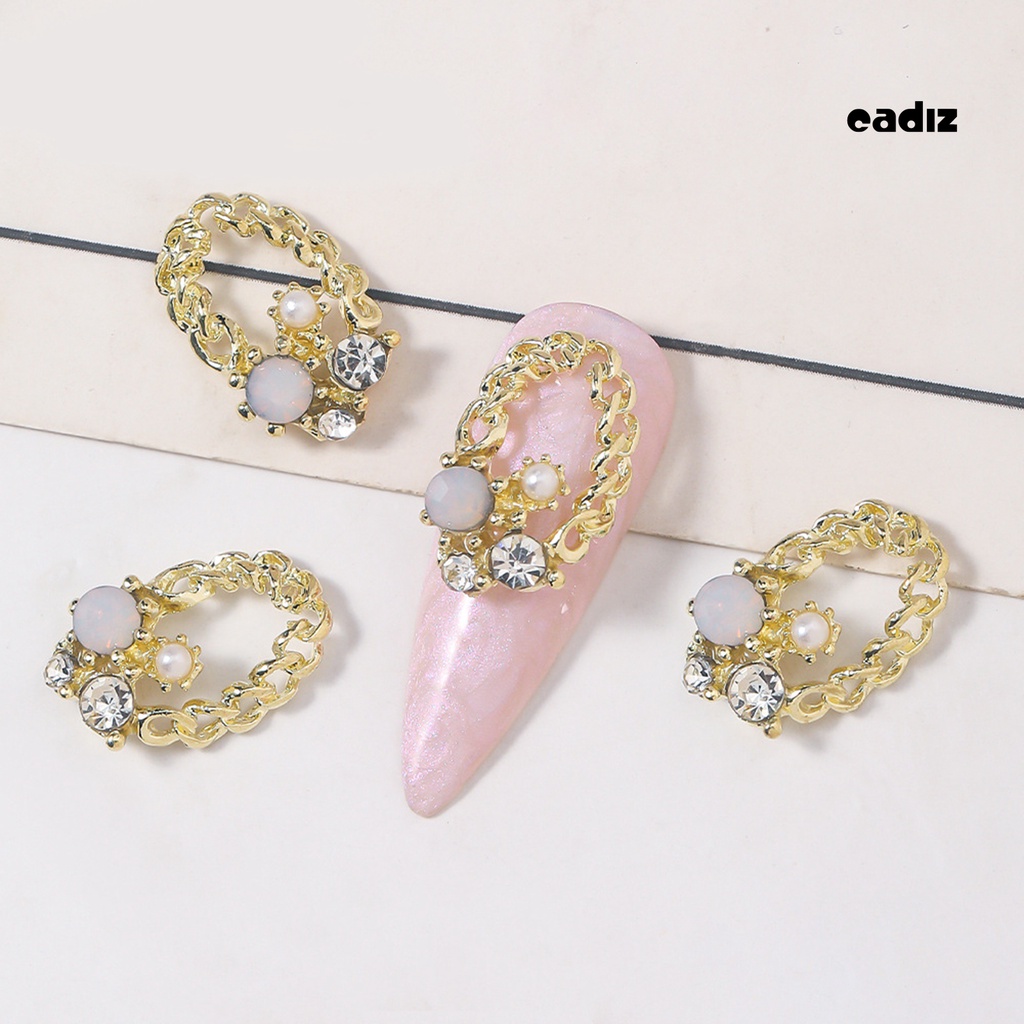 Bộ 10 Miếng Dán Trang Trí Móng Tay Nghệ Thuật Ba Chiều Không Phai Pha Lê Sang Trọng Charms