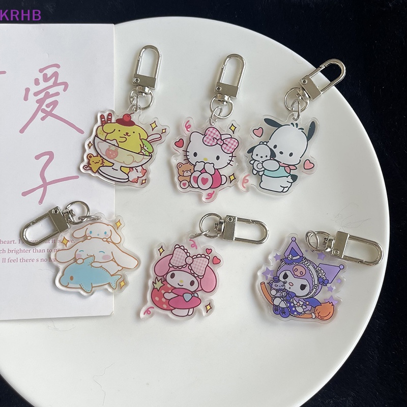 Móc Chìa Khóa Bằng Acrylic Hình Nhân Vật Hoạt Hình Sanrioed Kitty Melody Kuromi Cinnamoroll Dễ Thương Mới