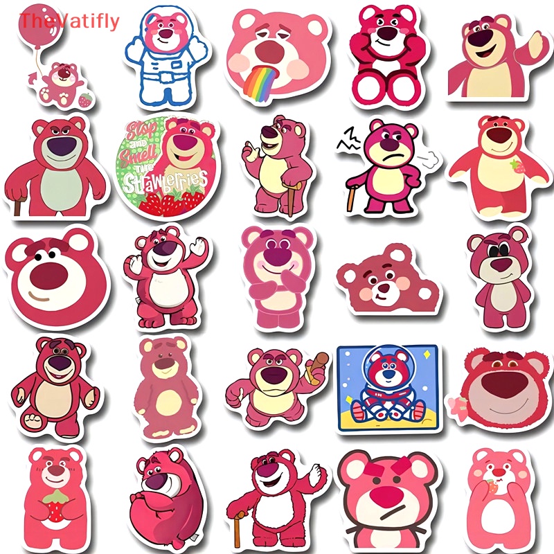 DISNEY [Thevalifly] Set 50 Miếng Dán Hoạt Hình Toy Story Lotso Huggin Dễ Thương Trang Trí Điện Thoại Laptop Đồ Chơi Cho Bé Gái