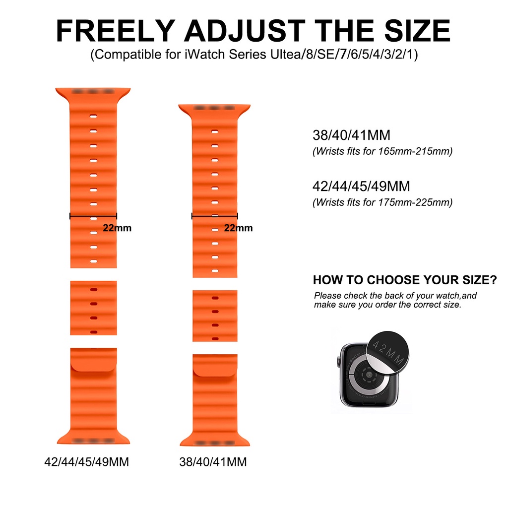 Dây Đeo Silicone Nhiều Màu 44mm 45mm 41mm 40mm 38mm 42mm Cho IWatch Serie 6 5 SE 7 8 Ultra 49mm