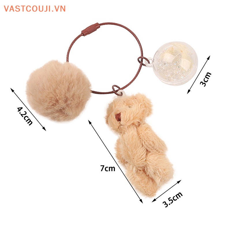 Móc Khóa Hình Gấu / Thỏ Nhồi Bông VASTJI Dễ Thương Dùng Làm Quà Tặng